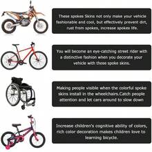 72pcs Bicycle Wheel Spoked Protector Wraps 24cm Wheel Rim Spoke Wrap Kit For Motorcycle Bike Color Rims Skin Trim Covers Pipe Universal Dirt Bike Spoke Covers Motorcycle Wheel Rim Spoke Wrap Kit Skins Protector Cover For Motocross Bicycle - Multicolor - View 12