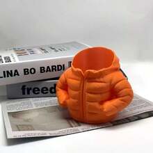 1PC Creative Down Jacket Shaped Pen Holder Ornament - Random Color - Student Desk Stationery Storage Box - Home Plastic Storage Decor - A - View 5