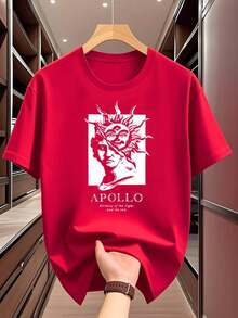 Camiseta de alta calidad y diseño atractivo, relajada y cómoda, ropa masculina refrescante, camiseta estampada fácil de limpiar, camiseta duradera de talla grande, camiseta casual, camiseta - Rojo - Ver 1
