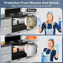 1 buah/2 buah Strip Penutup Celah Kompor Tahan Suhu Tinggi Berbentuk T, Strip Pengisi Celah Silikon, Penutup Celah Dapur Perekat Diri Tahan Air, Tahan Minyak, Tahan Debu, Tahan Panas dan Tahan Noda, Menjaga Kebersihan Meja Dapur, Barang Dekoratif Penting untuk Dapur - View 9