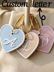 Embroidered Heart Keychain