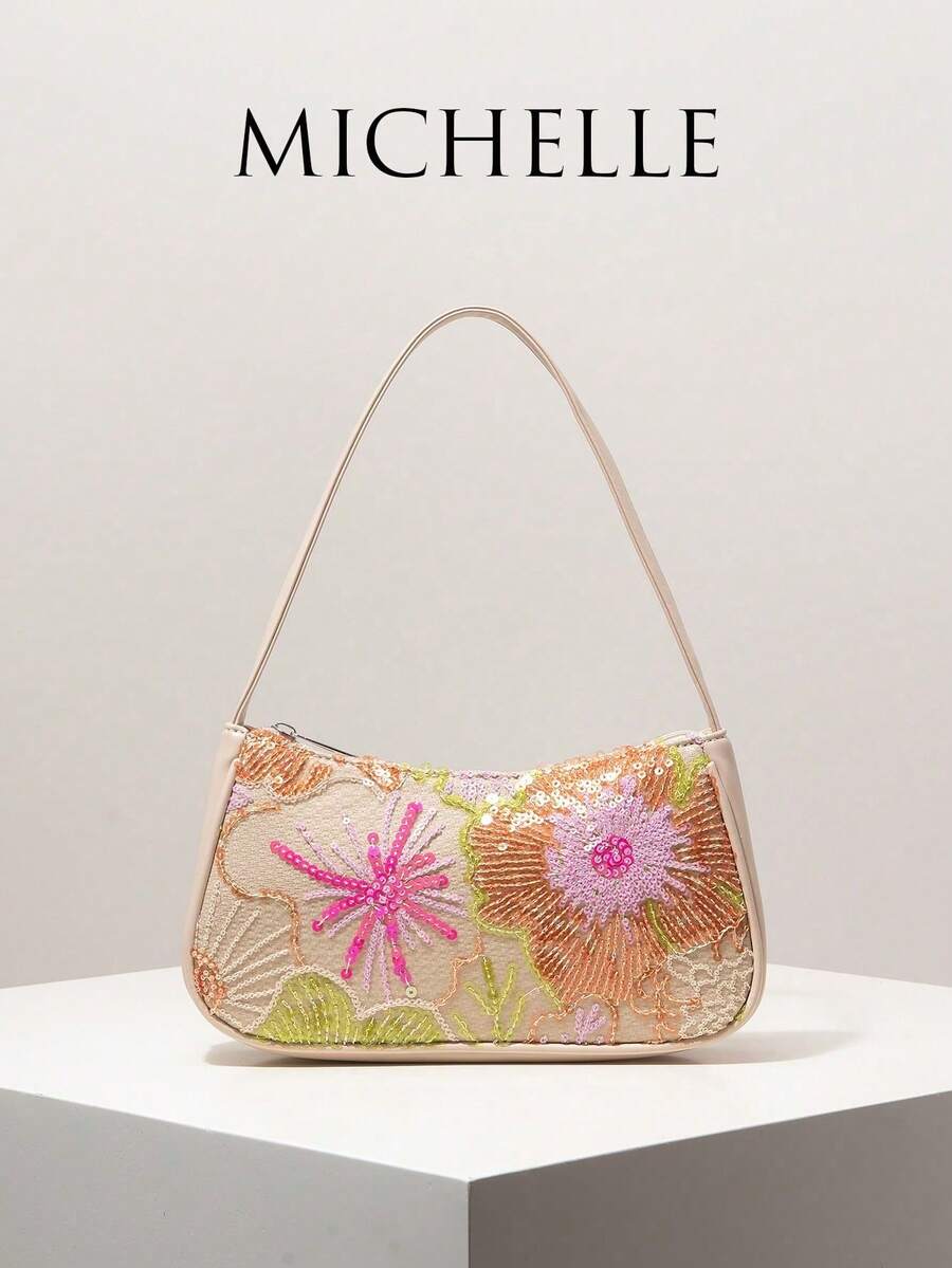 Bolso de Hombro/Axila para Mujer, Casual, Minimalista, Espacioso, Ligero y Versátil - Beis - Ver 1