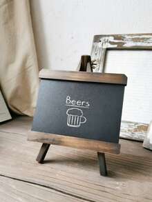 1pc Vintage Blackboard Bar Counter Chalkboard Message Board Desktop Decor Wooden Blackboard Bar Shop Message Board Home Decor Coffee Bar Decor - Small Blackboard - View 6