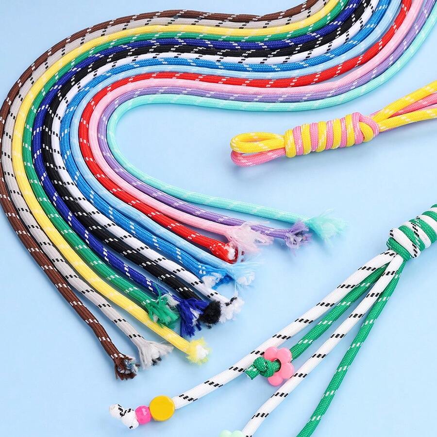 10 Metros de Cuerda Multifuncional para Paraguas para Hacer Pulseras y Collares, Cuerda Tejida de Colores para Proyectos DIY, Pequeñas Joyas, Llaveros, Encantos de Bolsas, Cuerdas de Macramé - Patrón de puntos - Ver 1