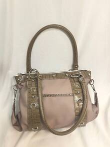 Sac à main vintage Y2K Hot Girl rétro grande capacité style design de niche mode haut de gamme sac à bandoulière sac fourre-tout polyvalent doux et cool sous le bras - Nude - Voir 5