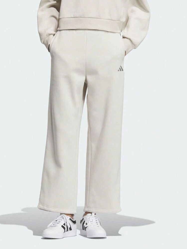 Adidas Women's FLEECE PNT Sports Knit Pants - White - View 1