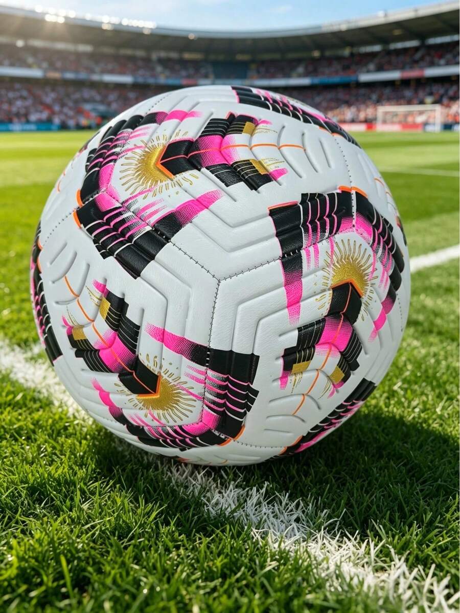 1pc Size 5 Standard Soccer Ball, Indoor/Outdoor Universal, Match/Training Use, Gift Inflatable PU Leather Multi-Color Team Sports Football (Football Shipped Deflated) - Multicolor - View 1