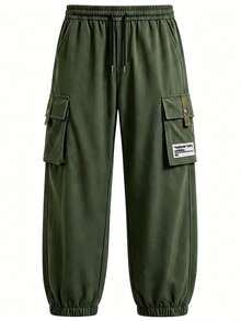 Plus Size Men's Plus Size Work Pants, Plus Fat Plus Loose Casual Pants, Versatile Casual Sports Pants! Outdoor Travel, Daily Leisure Fall - Green - View 9