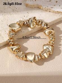 NAIZHU 1/3pcs European & American Vintage Luxury Metal Exaggerated Resin Beaded Bracelet For Women, Daily & Party Accessory - Multicolor - View 8