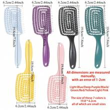 Massage Comb For Detangling And Volumizing Hair, Hair Massage Comb With Hollow Design, Styling Tools For Real Hair Wigs - Blue - View 7