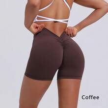 DIAS FIT JOY High Waist Butt Lifting Sports Shorts, Women's Nylon Yoga Shorts, Workout And Fitness Sports Pants - 海軍藍 - 查看 10