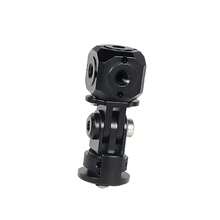 Adaptor Logam Paduan Aluminium Multi-Lubang 1/4 yang Dapat Diatur dengan Lubang Sekrup Pemasangan Anti-Terbalik, Lubang Penempatan Ulir Arri 1/4 & 3/8, Kompatibel dengan Aksesori Kamera Aksi, Mikrofon, Lampu Pengisi, Sangkar Kamera DSLR - View 2