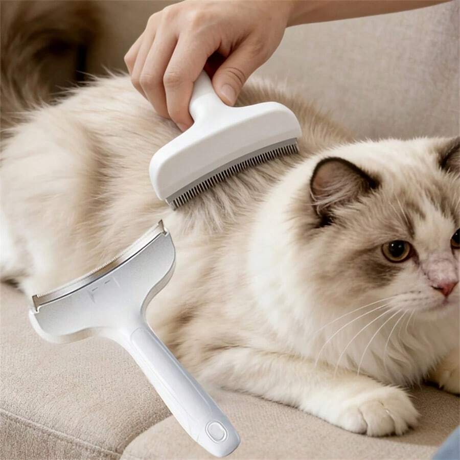 Upgraded V-Shaped Large Pet Comb, Pet Hair Thinning Brush, Easy Deep De-Shedding Undercoat Pet Comb, Pet Deshedding Brush, Gentle Grooming, For Cats And Dogs - Multicolor - View 1