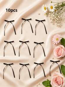 20 piezas/10 piezas/5 piezas Lazos de cinta para envolver regalos, diversas decoraciones, accesorios de costura hechos a mano, joyería DIY y accesorios para el cabello - Negro - Ver 13