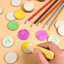 60pcs 1.5inch Round Wood Slices With Pre-Drilled Holes - Perfect For Crafts, Slice Ornaments, Hanging Decorations And Christmas DIY Projects - Apricot - View 7