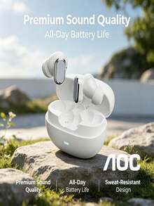 AOC ACT1531 True Wireless ANC Earbuds 1 Set, Peredam Kebisingan Aktif, Sinkronisasi Audio Latensi Rendah, Stereo Bass Dalam, Ringan dan Nyaman Dipakai, Cocok untuk Olahraga, Perjalanan, Kantor, dan Belajar, Kompatibel dengan Smartphone, Tablet, dan Laptop - View 14