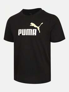 Puma Men's Essentials Short Sleeve Knit Collarless T-Shirt 68894861 - Black - View 1