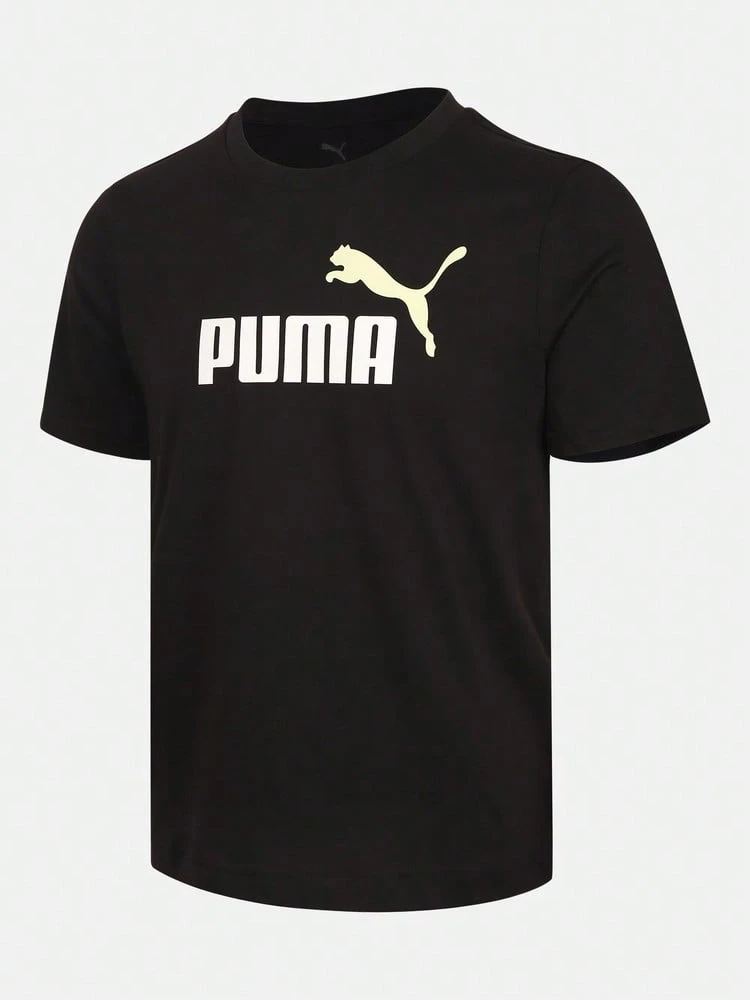Puma Men's Essentials Short Sleeve Knit Collarless T-Shirt 68894861 - Black - View 1