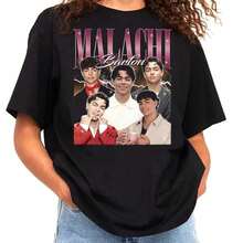 Camiseta divertida de tallas grandes para hombre y mujer con cuello redondo. Camiseta de moda para mujer, camiseta de Malachi Barton de los 90, regalo para hombres y mujeres. - Negro - Ver 1