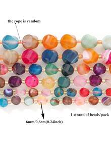1 Strand Colorful Agate 6/8/10mm Natural Asymmetric Faceted Stone Beads For Jewelry Making DIY Crafts Women Charms Bracelet - Multicolor - View 11