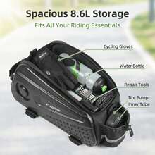 Waterproof EVA Hard Shell Bicycle Rear Pannier Bag, Large Capacity Layered Storage Bike Rack Bag, Can Be Used As One Shoulder Crossbody Cycling Gear Bag - Black - View 8