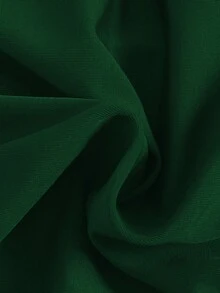新款女款簡約純色交叉抓皺繫帶前襟露背性感連身泳衣套裝 夏季 - 綠色 - 查看 8
