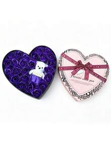 Rose And Teddy Bear Gift Box, Contains 24 Handmade Realistic Roses And 1 Teddy Bear, Suitable For Home Decor, Room Decor And Special Occasions, Ideal Gift For Lovers, Friends And Family On Valentine's Day, Mother's Day, Anniversary, Wedding And Other Special Occasions - Multicolor - View 17