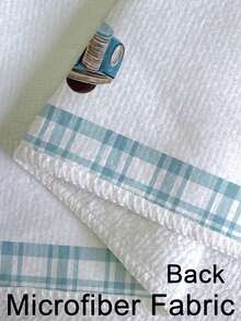 2pcs Autumn Kitchen Towels Kitchen Cloths Polyester Hand Towels With Blue Checkered Pumpkin Truck Pattern Super Soft Woven Dishcloths Machine Washable Ideal For Holiday Gifts & Home Decor - Blue and White - View 9