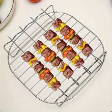 1pc Stainless Steel Air Fryer Rack, 4 Baking Modes, Air Fryer Accessories, Oven Microwave Baking Cooking Rack, Kitchen Accessories - Multiple Styles and Colors - View 4