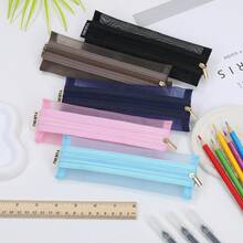 Colorful Transparent Mesh Storage Bags, Slim Portable Makeup Bags And Transparent Accessory Pouches - Perfect For Travel, School And Work - Multicolor - View 6