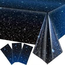 1/3件 137x274cm 太空主題桌布，塑膠銀河桌布，適用於太空星空主題派對、生日派對與居家裝飾，派對用品，星空裝飾 - 星空 - 查看 7