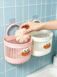 2pcs Kids Bathroom Wall-Mounted Storage Baskets, Drill-Free Multi-Function Shower Caddy - Multicolor - View 1