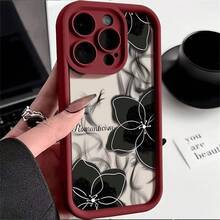 Ink Flower Case Suitable For Apple 15 Pro Max,  16 New Model, 14 Premium, 13 European And American Style, 1217 - 金剛砂-綠色-水墨花(superb) - 查看 3