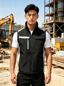 New 2026 Design, Silent Cooling Workwear, Unisex, Ideal For Construction Sites, Fishing, Hot Outdoor Environments, Heatstroke Prevention, And Cooling (Fan And Power Bank Not Included). - Black - View 4