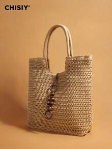 Bolso de mano de cuero PU suave al tacto, diseño ligero, ideal para ir de compras, citas o viajes de fin de semana. - Blanco - Ver 1