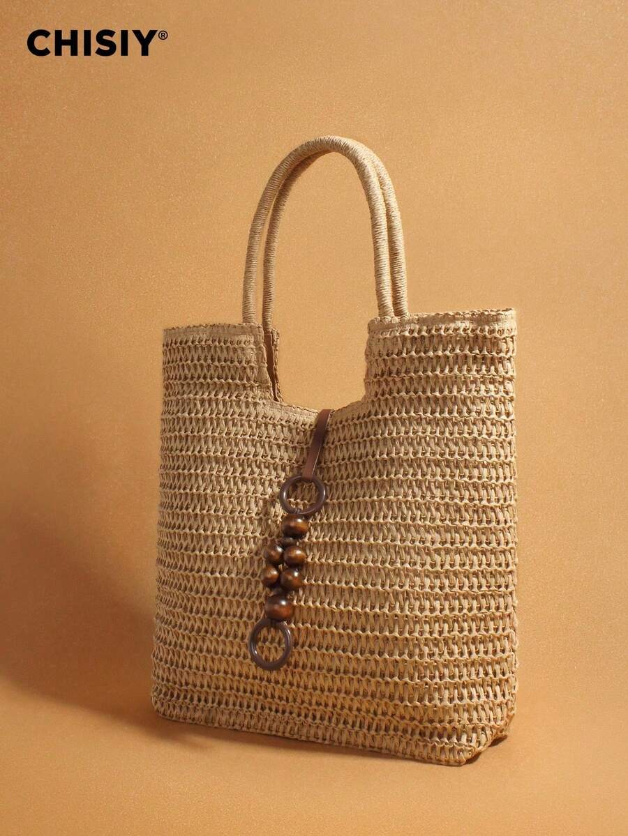 Bolso de mano de cuero PU suave al tacto, diseño ligero, ideal para ir de compras, citas o viajes de fin de semana. - Blanco - Ver 1