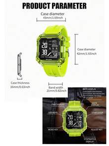 SMAEL 1pc Square Dial Digital Watch For Men And Women Student Casual Fashion Stopwatch Alarm Sports Wrist Watch - one-size - View 5