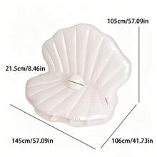 1pc Pearl Decorated Light Pink Seashell Inflatable Float, Luxury Mermaid Style Pool Lounger With Handles, Adult Water Sofa - Baby Pink - View 3