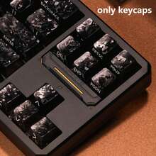 118 Keys Black Carbon Fiber Side-Printed Keycaps Ice Carbon Texture Translucent PC Material Mechanical Keyboard Keycaps Original Height Keycap Set Compatible With 61/64/68/75/84/87/96/100/104 - View 12