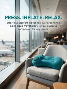 1pc Inflatable Portable Camping Pillow, Comfortable Neck Support, Machine Washable, Lightweight & Foldable, Hiking Outdoor Gear, Camping Travel Pillow, Summer Holiday Essential - Multicolor - View 6