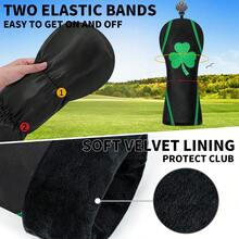 1PC Golf Headcover For Driver Fairway Wood Hybrid, Embroidered Four-Leaf Clover Pattern, Dustproof Durable PU Material, Practical Golf Accessory, Nice Festival Gift - Multicolor - View 11