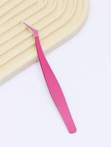 1/2 Rose Red Eyelash Tweezers, Professional Eyelash Extension Tweezers, Multiple Colors Available, Essential Beauty Tool For DIY Cluster Eyelash Makeup - Hot Pink - View 4