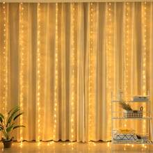 300/200/100 LED Patio String Lights, USB Powered Curtain Lights With Remote Control, Fairy Lights, Garden Decor String Lights, 8 Curtain Light Modes, Suitable For Christmas, Halloween, Bedroom, Window, Wedding, Party Decoration, Yard Decor String Lights, Camping Decoration, Outdoor Decoration, Holiday Lighting, Wedding Event Lighting - USB Curtain Light String - View 20