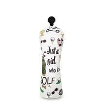 Golf Girl Style Printed Golf Club Headcover, Gentle Minimalist Design, Golf Accessory - White - View 11