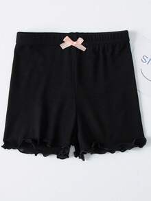 8pcs/Pack Girls Cute Ruffle Trim Leggings, Versatile Daily Wear Safety Shorts - White - View 6