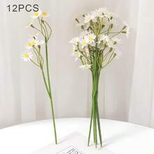 1/6/12件裝白色與黃色人造雛菊花束，適用於情人節、母親節、復活節、婚禮季節與DIY居家裝飾，節日花卉裝飾 | 裝飾性雛菊花束 - 白色 - 查看 15