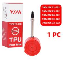 VXM公路車 700c 加厚 52G 紅色鋅合金 TPU 內胎含氣嘴 - 紅色 - 查看 12