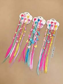 Cute Faux Braided Hair Clips For Girls, Niche Princess Style Colorful Small Claw Hair Clips - Multicolor - View 5