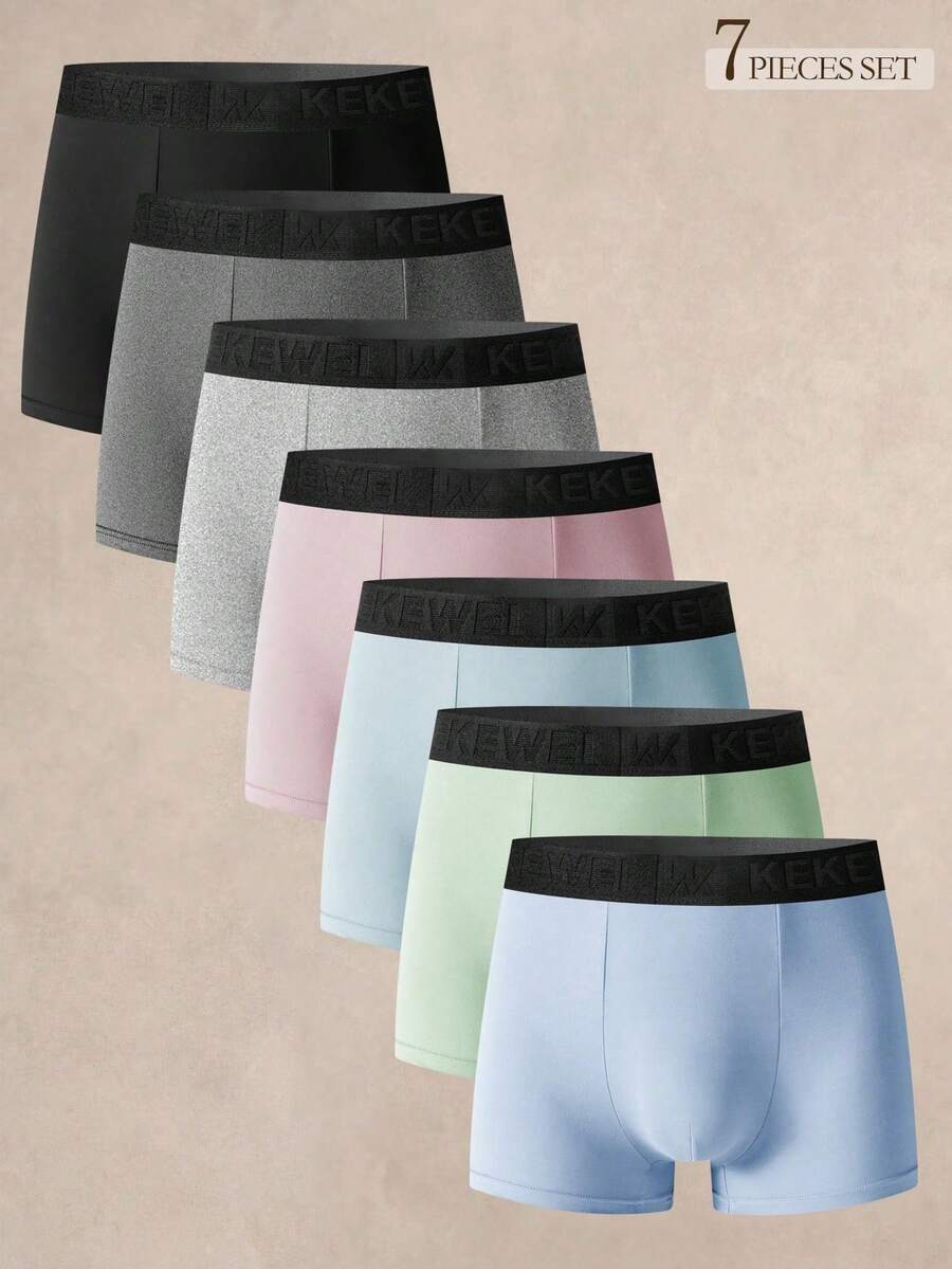 Set de 7 calzoncillos tipo bóxer simples y cómodos para hombres - Verde - Ver 1