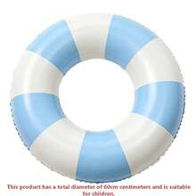 1 pieza Aro inflable de natación a rayas rosa y blanco estilo macaron, tubo flotante de piscina grueso y duradero, aro de natación con estética vintage, adecuado para vacaciones de verano en la playa, fiesta de piscina en parque acuático, ocio, relajación en natación al aire libre, accesorios de agua para viajes - Estilo retro - Ver 12